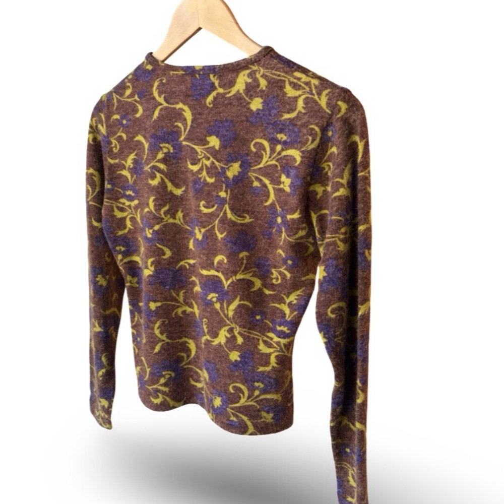 IORI Vintage Floral Grandmacore Lambswool Angora Cardigan Medium - Picture 6 of 11